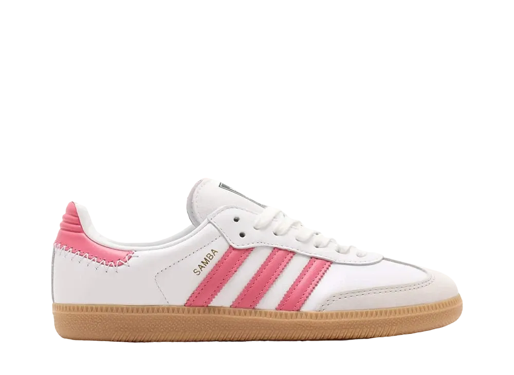 adidas Women's Samba OG "Footwear White/Pink/Green"