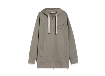 Max Mara Pecos Cotton Jersey Hoodie "Light Gray"