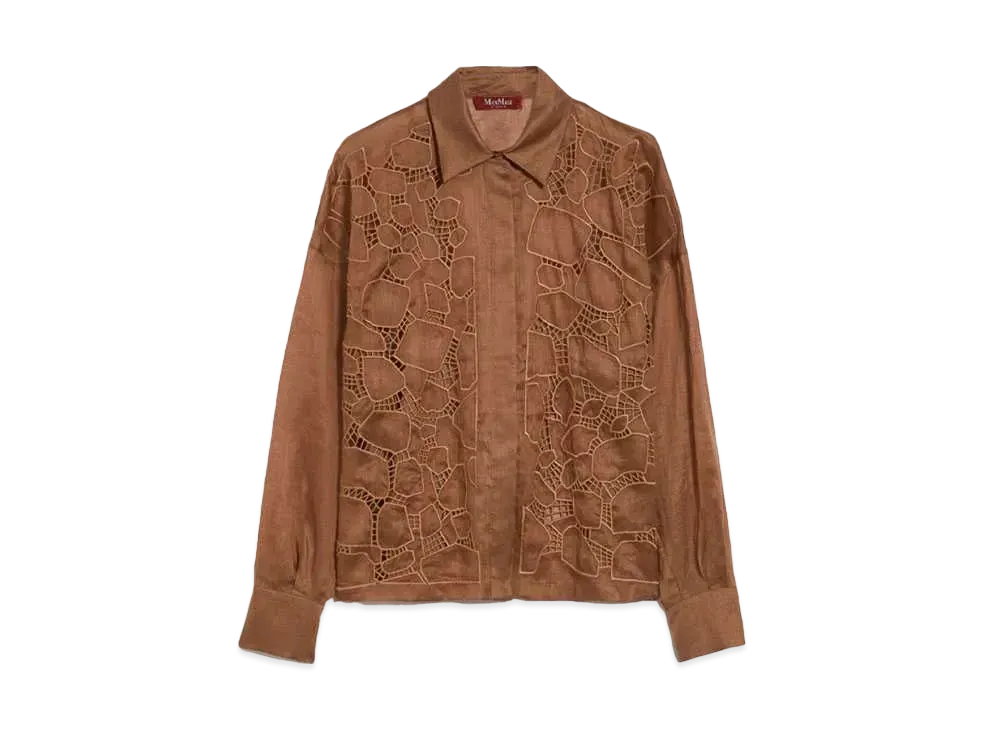Max Mara Picasso Pure Ramie Gauze Shirt "Caramel"
