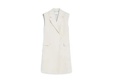 Max Mara Marie Linen Long Waist Gilet "Beige"
