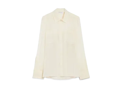 Max Mara Vongola Pure Silk Georgette Shirt "Ivory"