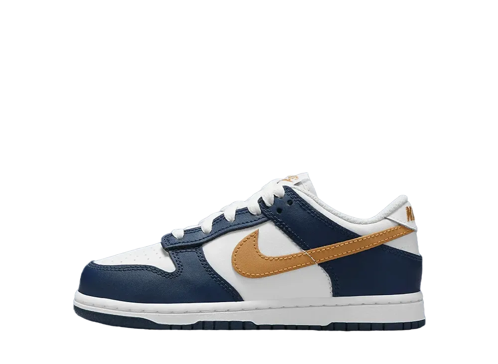 Nike GS Dunk Low "White/Wheat/Midnight Navy"