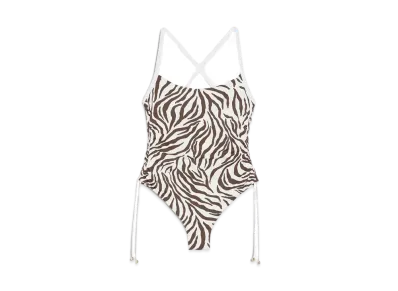 Max Mara Kazimira Printed Jersey Swimsuit "Dark Brown"