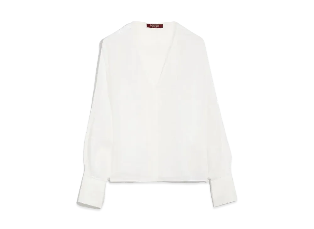 Max Mara Leccio Ramie Gauze Lace Blouse "White"
