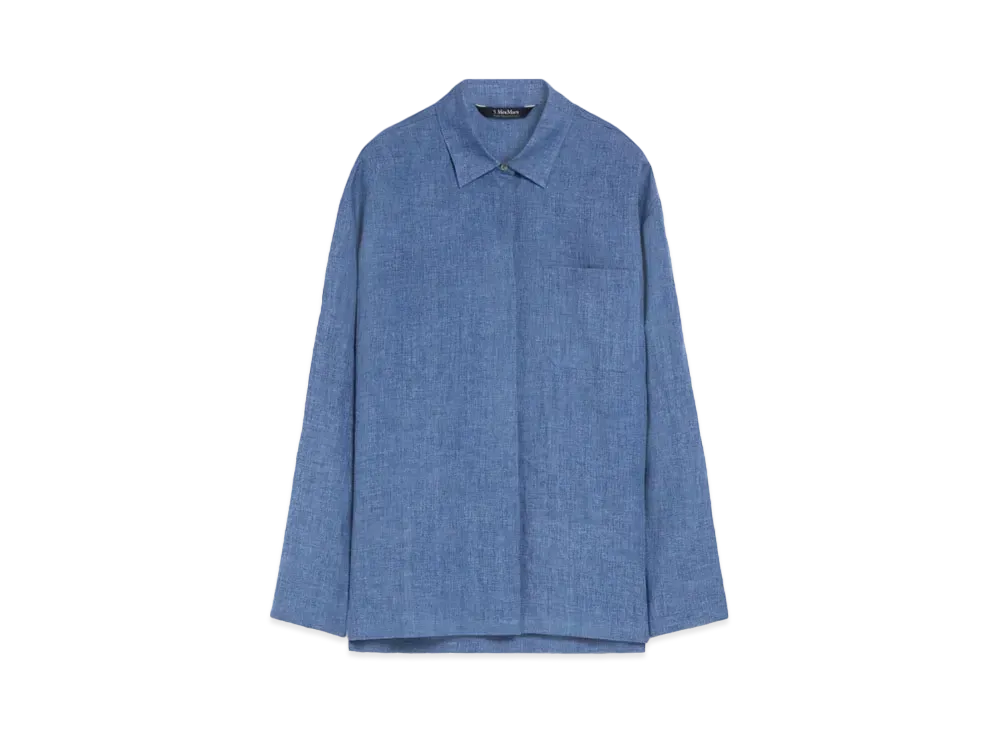Max Mara Cassia Pure Linen Canvas Shirt "Avio"