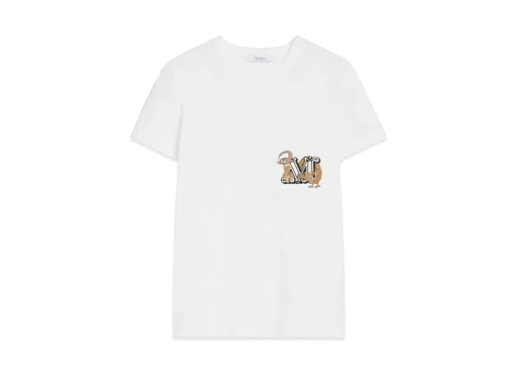 Max Mara Elmo Cotton Jersey T-shirt "White"