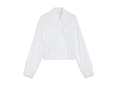 Max Mara Gala Washed Cotton Bomber Jacket "Optical White"