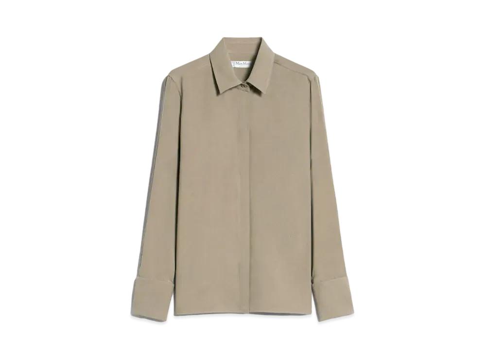 Max Mara Candia Pure Silk Classic Shirt "Khaki"