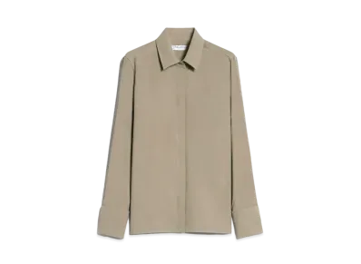 Max Mara Candia Pure Silk Classic Shirt "Khaki"
