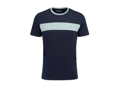 Barbour Steaford Panel Border Trim T-Shirt "Navy"