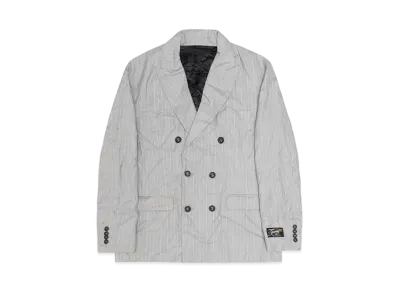 Stussy Double-Breasted Blazer Wrinkled Stripe "Grey"