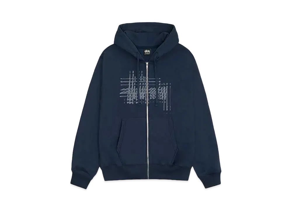 Stussy Refracted Zip Hoodie "Navy"