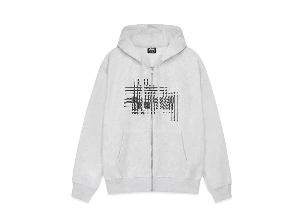 Stussy Refracted Zip Hoodie "Ash Heater"
