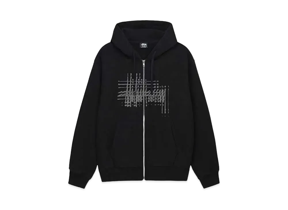 Stussy Refracted Zip Hoodie "Black"