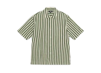 Stussy Boxy Flat Hem Shirt Striped "Green"