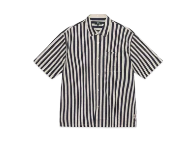 Stussy Boxy Flat Hem Shirt Striped "Navy"
