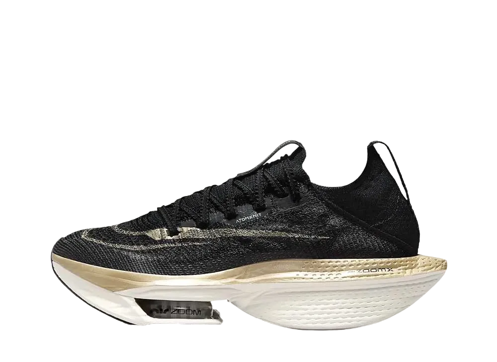 ナイキ ウィメンズ エアズーム アルファフライ2 "ブラック/セイル/メタリックゴールドグレイン"