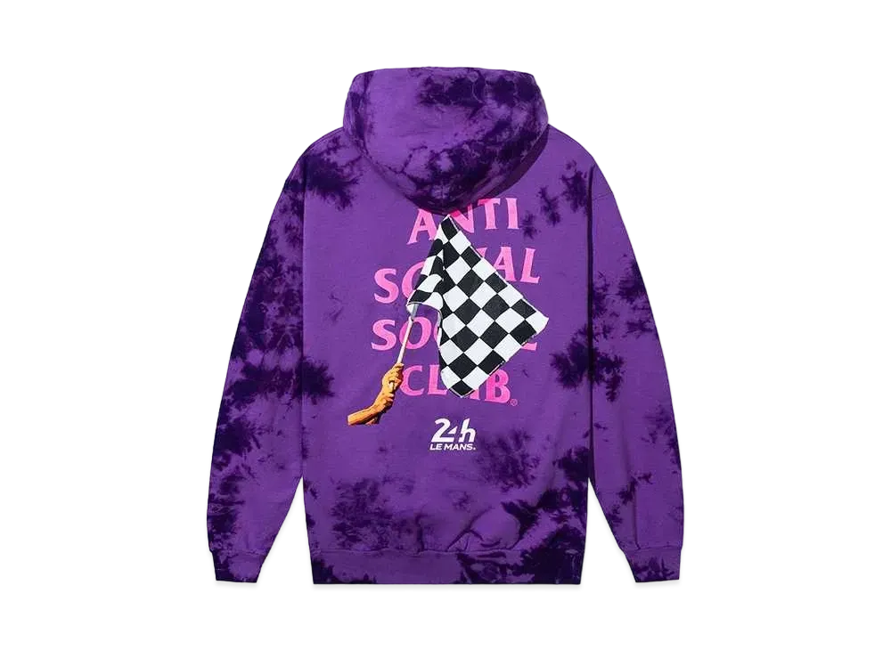 ANTI SOCIAL SOCIAL CLUB x LE MANS Chequered Flag Tie-Dye Hoodie "Purple"