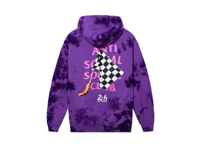 ANTI SOCIAL SOCIAL CLUB x LE MANS Chequered Flag Tie-Dye Hoodie "Purple"
