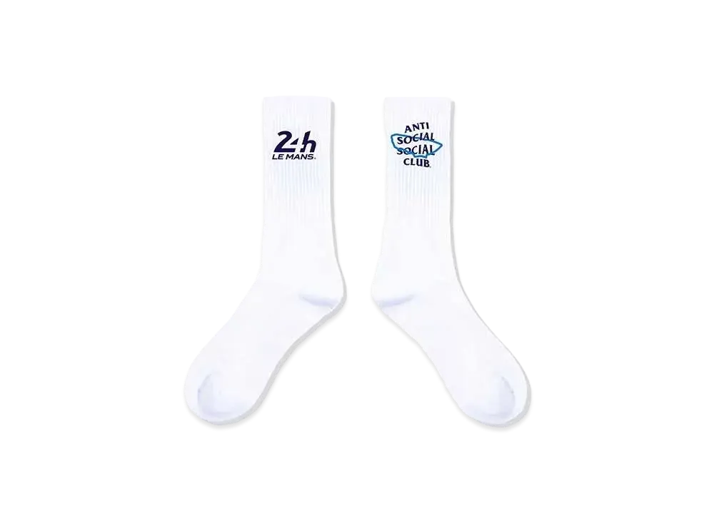 ANTI SOCIAL SOCIAL CLUB x LE MANS Circuit De La Sarthe Socks "White"