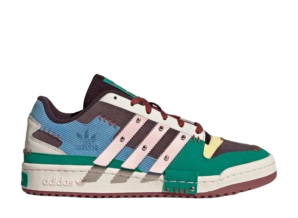 Melting Sadness × adidas Forum Low "Night Burgundy/Vapor Pink/Light Blue"