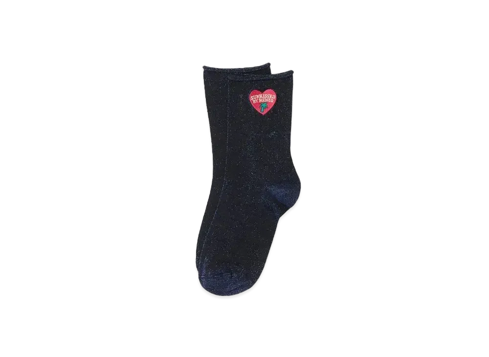 KENZO 'STAMP' Cotton And Metallic Fiber Socks "Electric Blue"