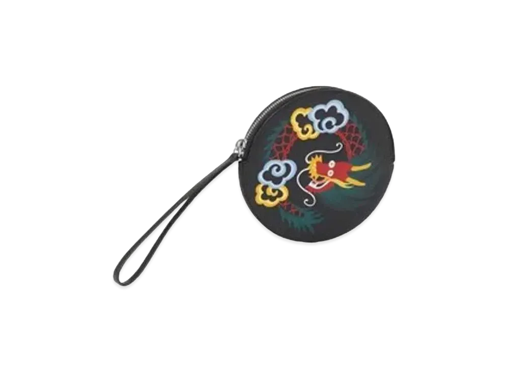 KENZO 'STAMP' Large Leather Pouch "Black"