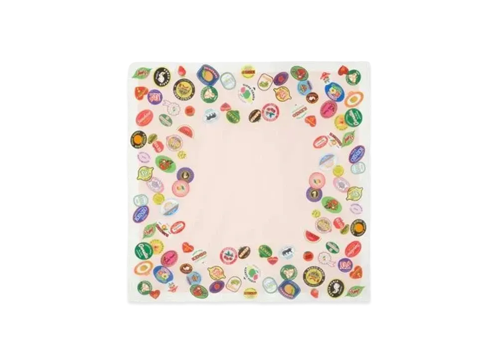 KENZO 'STAMP' Large Square in Cotton "Faded Pink"
