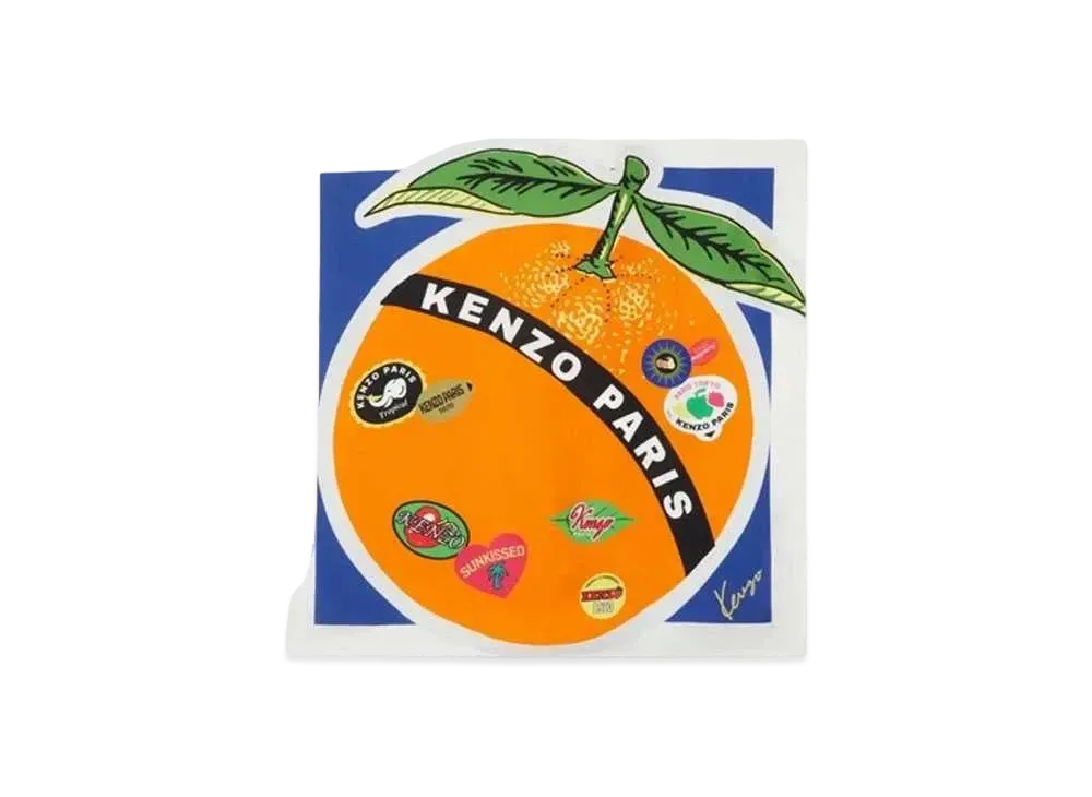 KENZO 'STAMP' Silk Square "Deep Sea Blue"