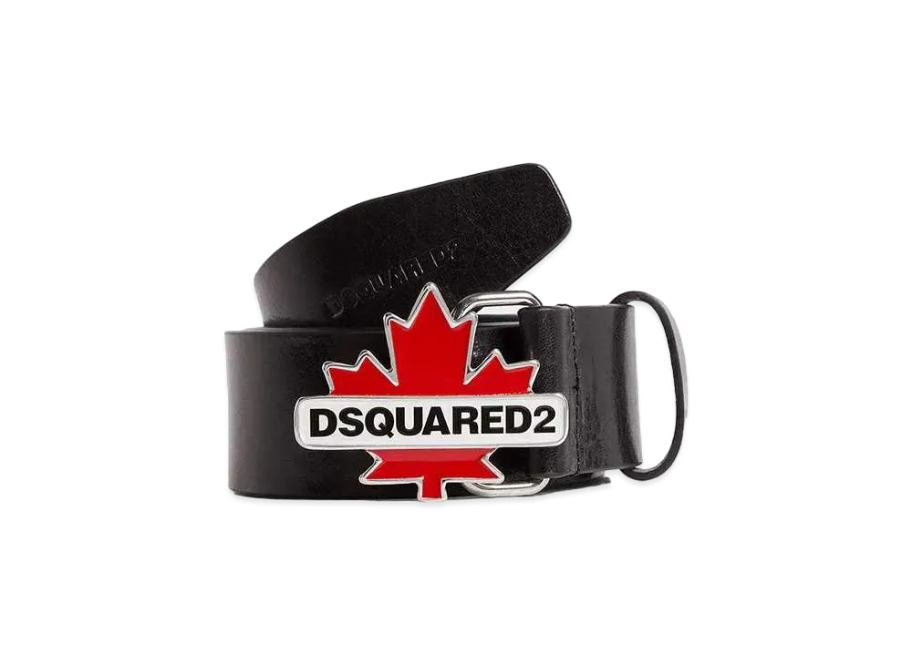 Dsquared2 Leaf Plaque Belt "Black"