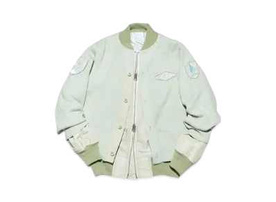 sacai x Gonz Multi Patch Nylon Twill x Knit Cardigan "Light Green"