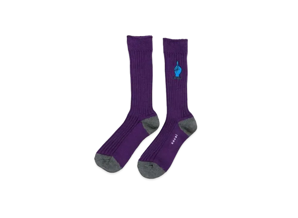 sacai x Gonz ONE LOVE Socks "Purple"