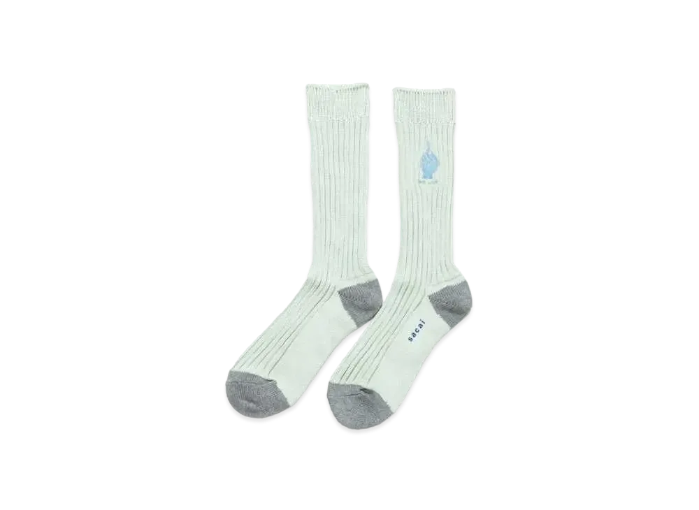sacai x Gonz ONE LOVE Socks "Light Green"