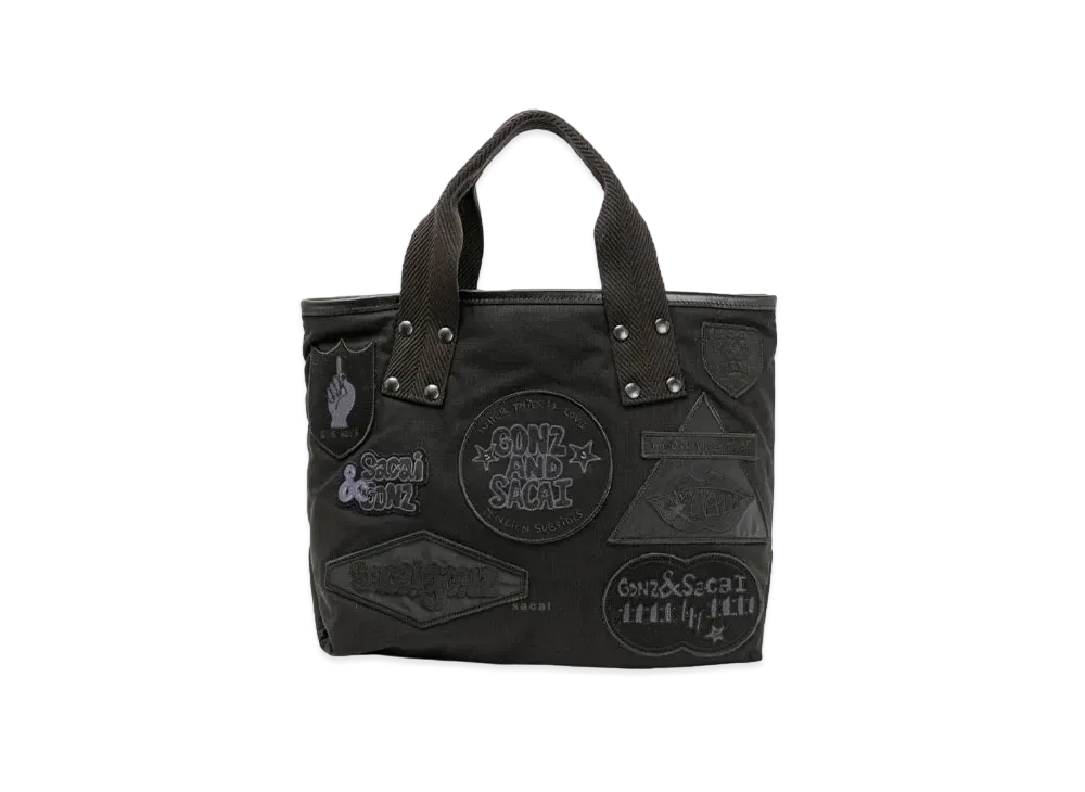 sacai x Gonz Multi Patch Tote Medium "Black"