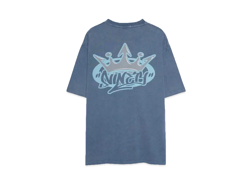 9090 King Logo Wash Tee "WASH BLUE"