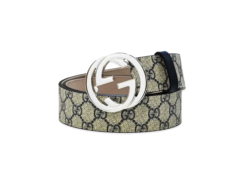 GUCCI GG Supreme Belt G Buckle "Navy"