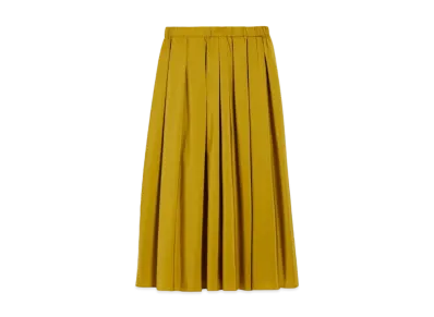 Max Mara Egidio Cotton Blend Taffeta Flared Skirt "Mustard"