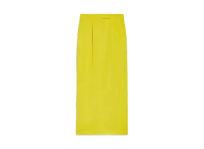 Max Mara Nella Viscose Linen Long Skirt "Yellow"