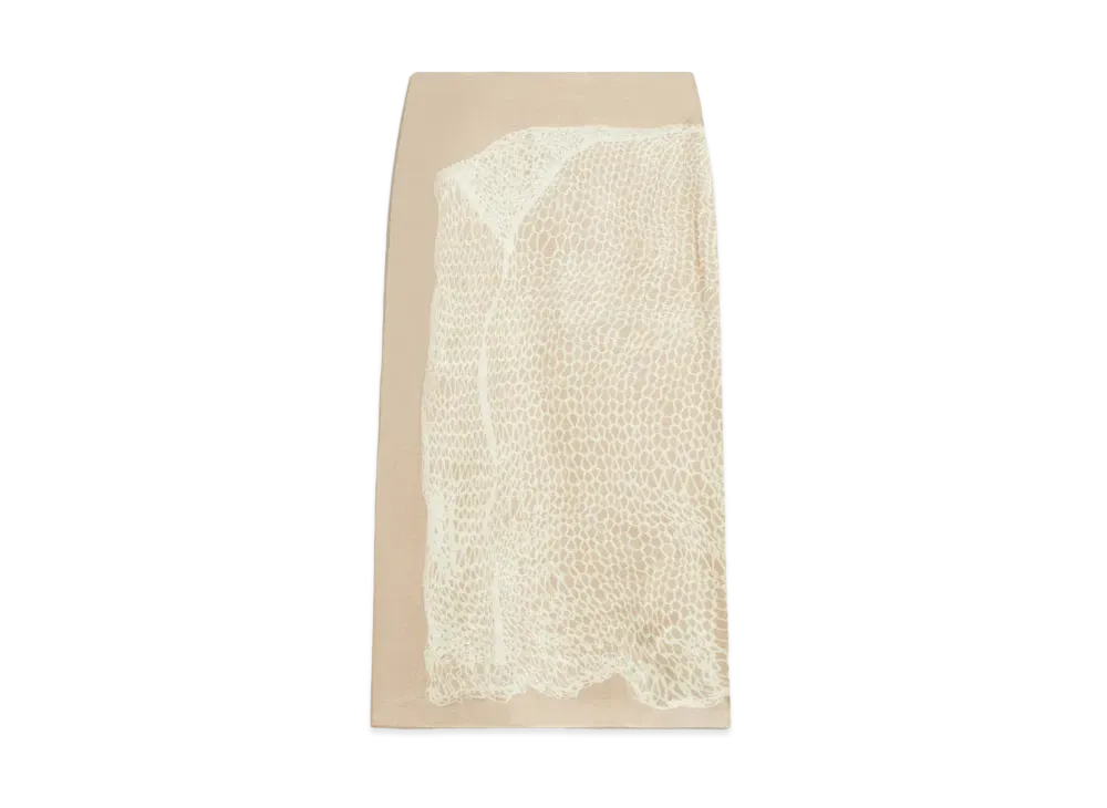 Max Mara Ara Viscose Satin Skirt "Ecru"