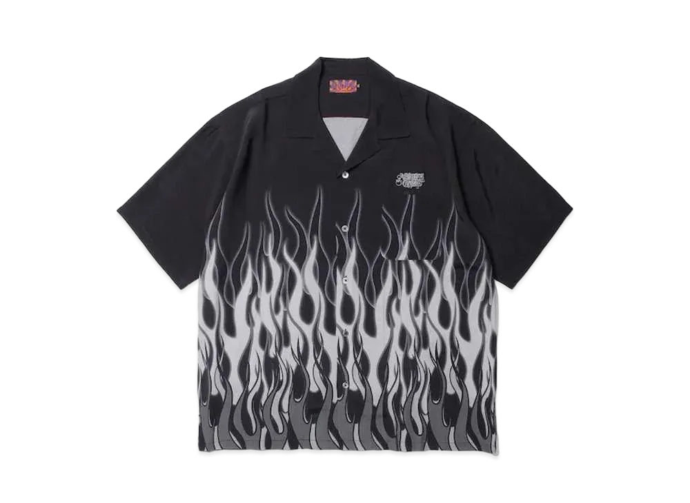 APHRODITEGANG Fire Pattern S/S Hawaiian Shirt "Black/Gray"