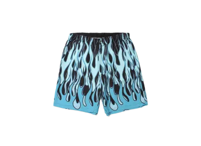 APHRODITEGANG Fire pattern Hawaiian Shorts "Black/Blue"
