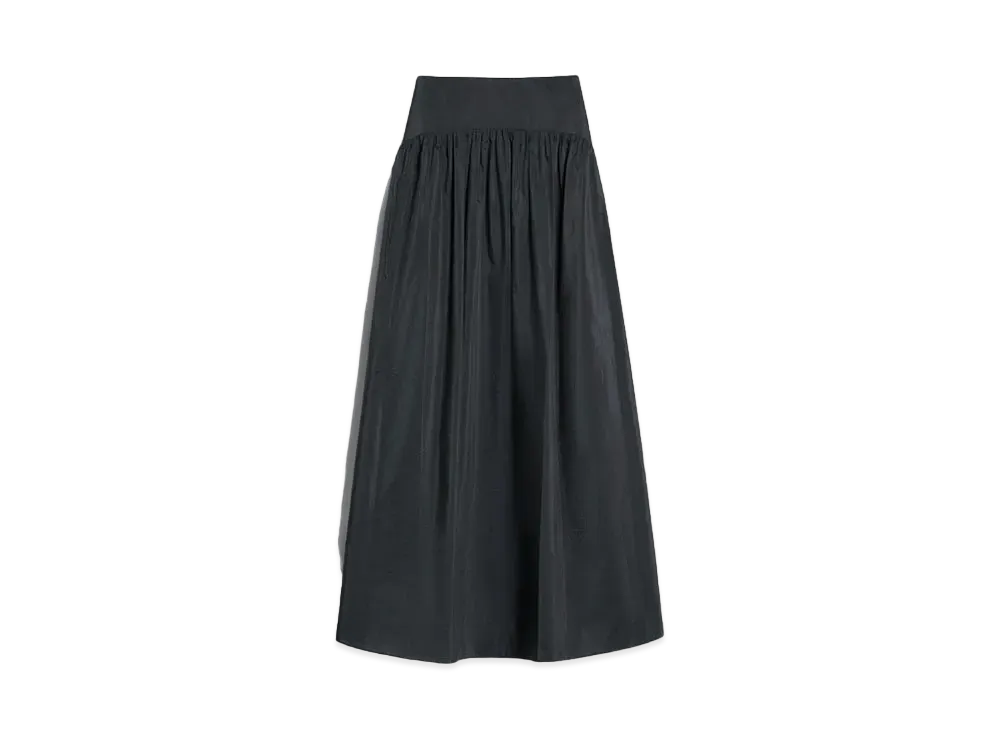 Max Mara Nava Technical Silk Taffeta Maxi Skirt "Dark Gray"