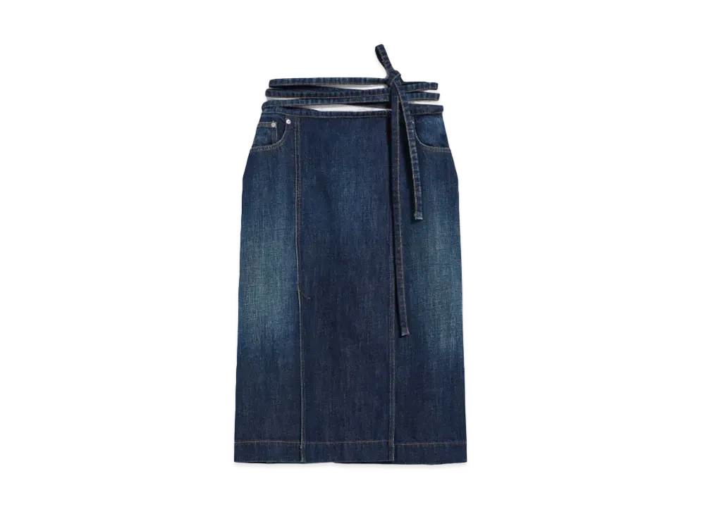 Max Mara Formica Denim Wrap Skirt "Midnight Blue"