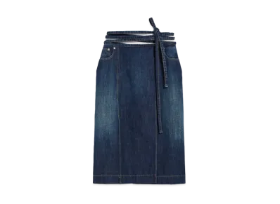 Max Mara Formica Denim Wrap Skirt "Midnight Blue"