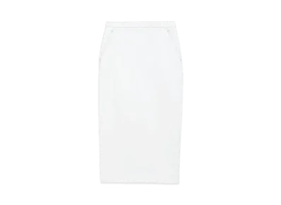 Max Mara Zulia Stretch Cotton Pencil Skirt "White"