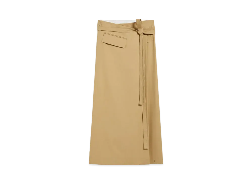 Max Mara Deserted Cotton Gabardine Long Skirt "Beige"