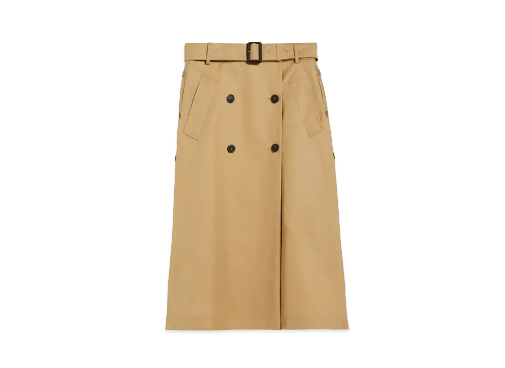 Max Mara Nebbia Gabardine Wrap Skirt "Beige"