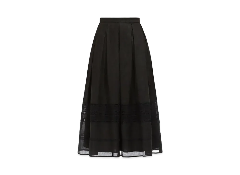 Max Mara Pat Ramie Circle Skirt "Black"