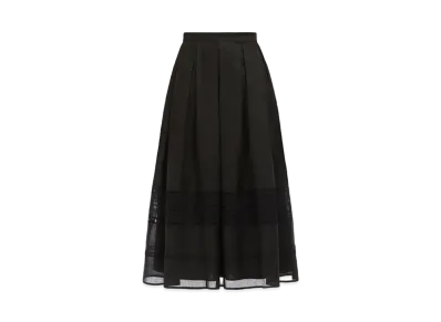 Max Mara Pat Ramie Circle Skirt "Black"