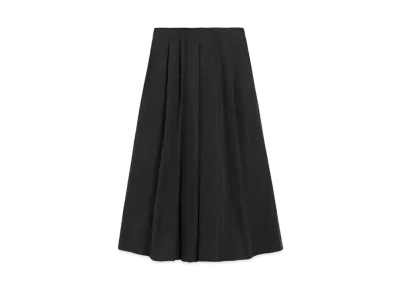 Max Mara Renoir Technical Cotton Pleated Skirt "Black"